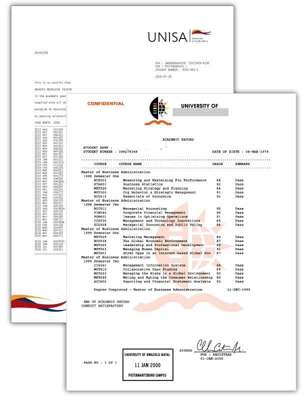 Custom Transcript From Your Scan - Africa