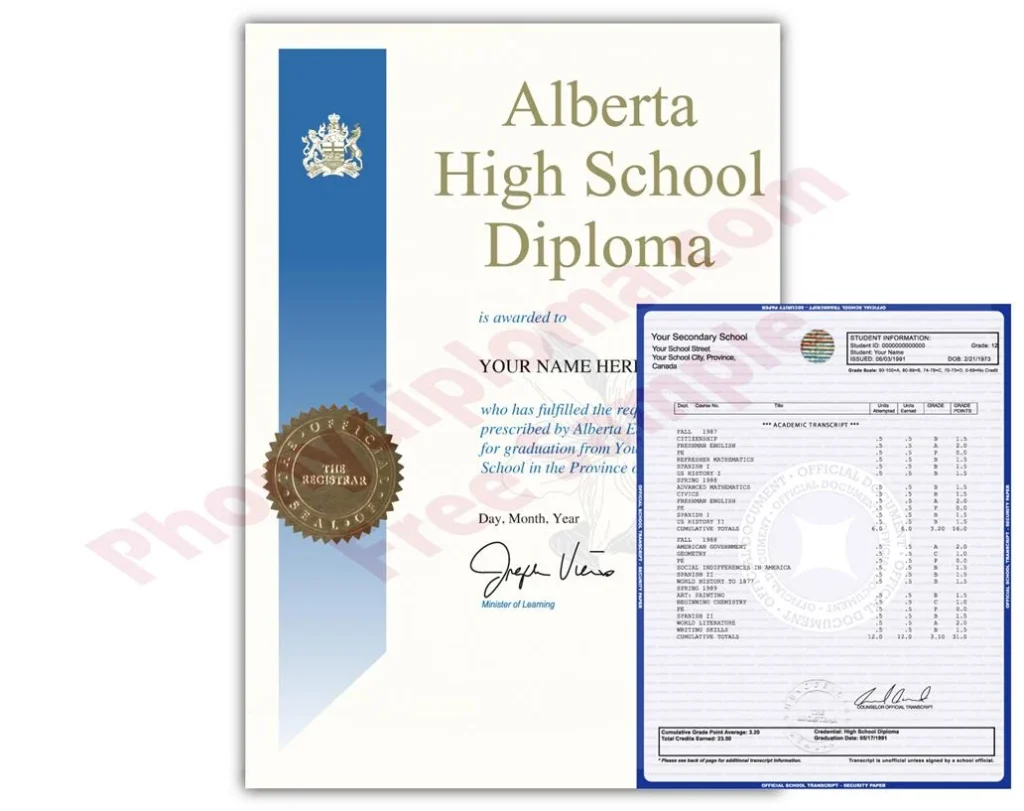 Canada High School Diploma & Transcript Package