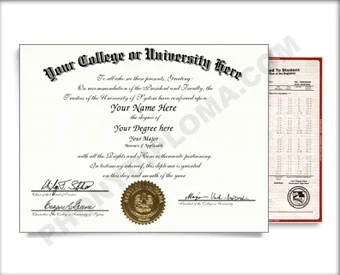 USA College or University Diploma and Transcripts - Arched Name / Top Emblem
