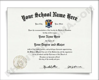 USA College or University Diploma - Arched Name / Left Emblem