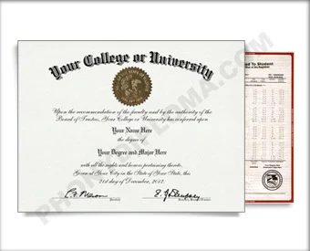USA College or University Diploma and Transcripts - Arched Name / Top Emblem