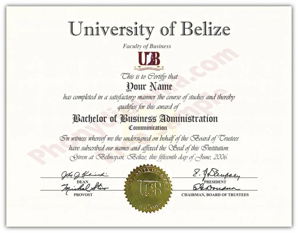 Diploma from Belize University