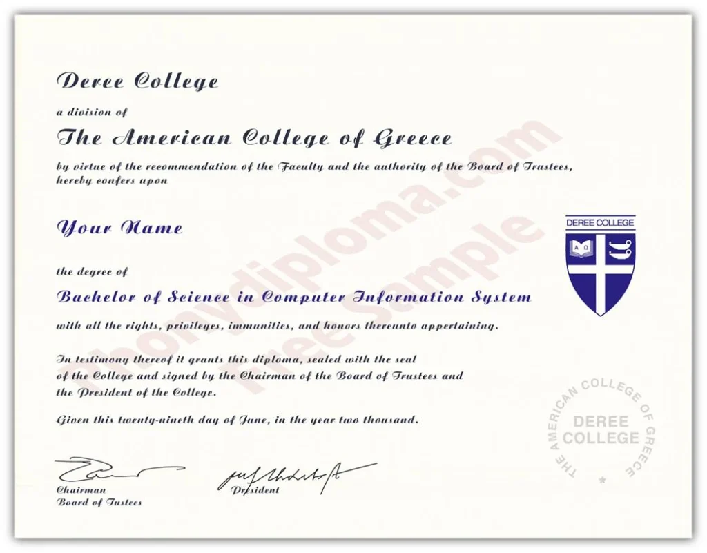 Diploma from Greece University