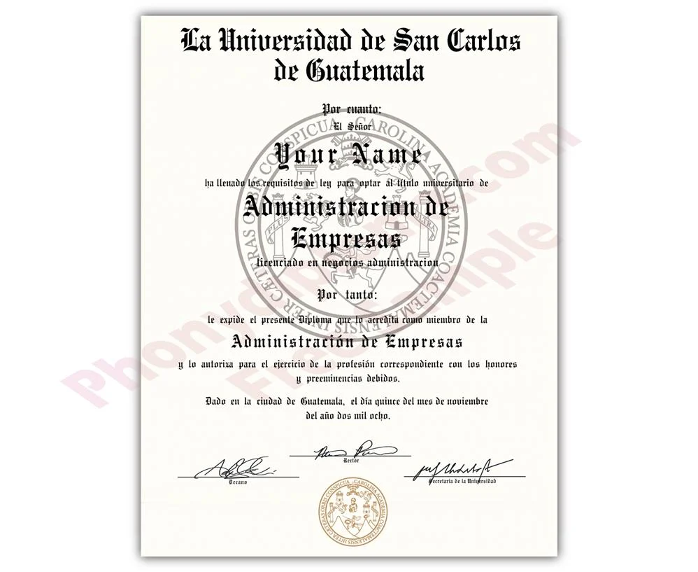 Diploma from Guatemala University