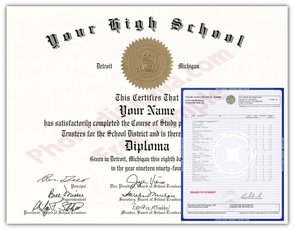High School Stock Design Diplomas & Transcripts