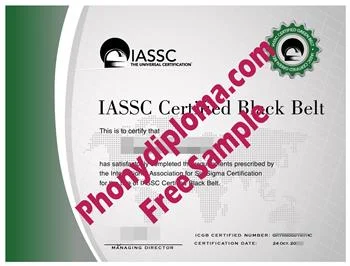 IASSC Certified Black Belt Diploma from PhonyDiploma