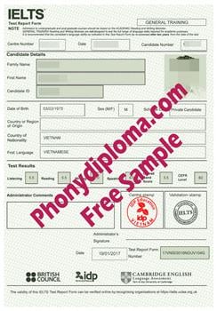 IELTS Diploma from PhonyDiploma