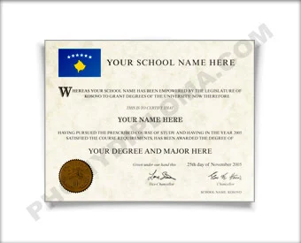 Diploma from Kosovo University