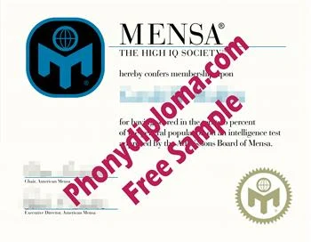 MENSA Diploma from Phonydiploma