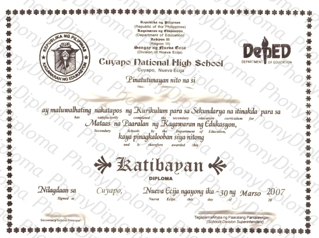 Diploma from Philippines University