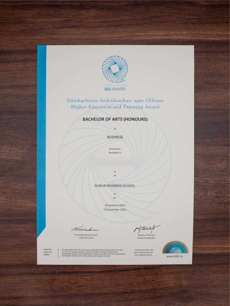 Diploma from Ireland University