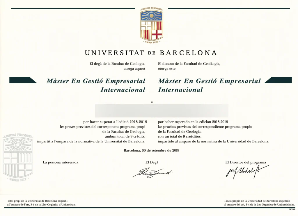 Diploma from Spain University
