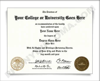 USA College or University Diploma - Straight Name / Two Emblems