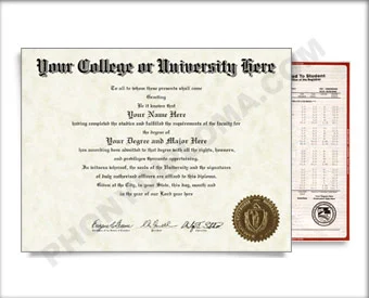 USA College or University Diploma and Transcripts - Straight Name / Right Emblem