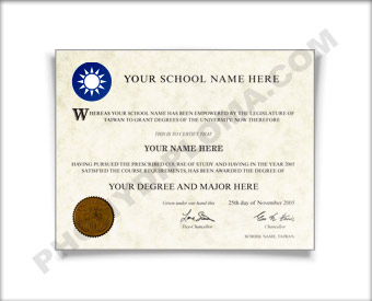 Diploma from Taiwan University