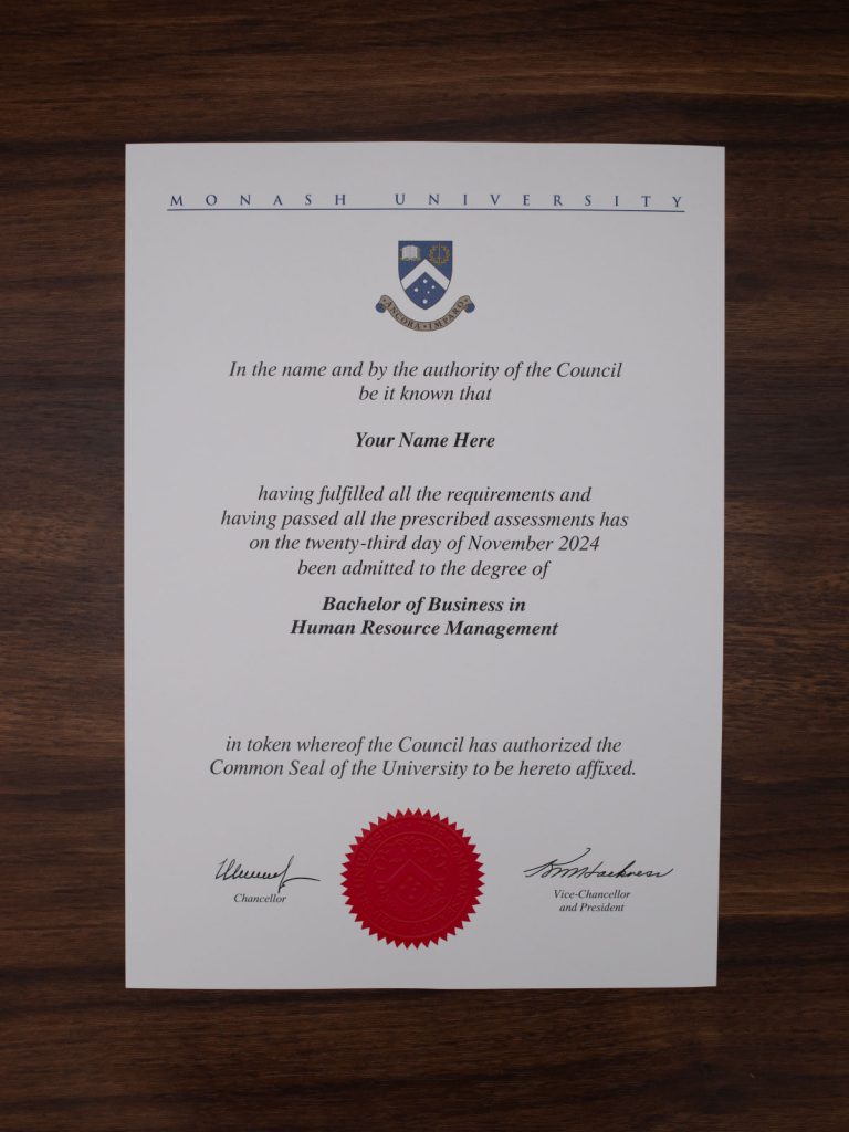Australian University Degree Testamurs + Academic Transcript Bundle